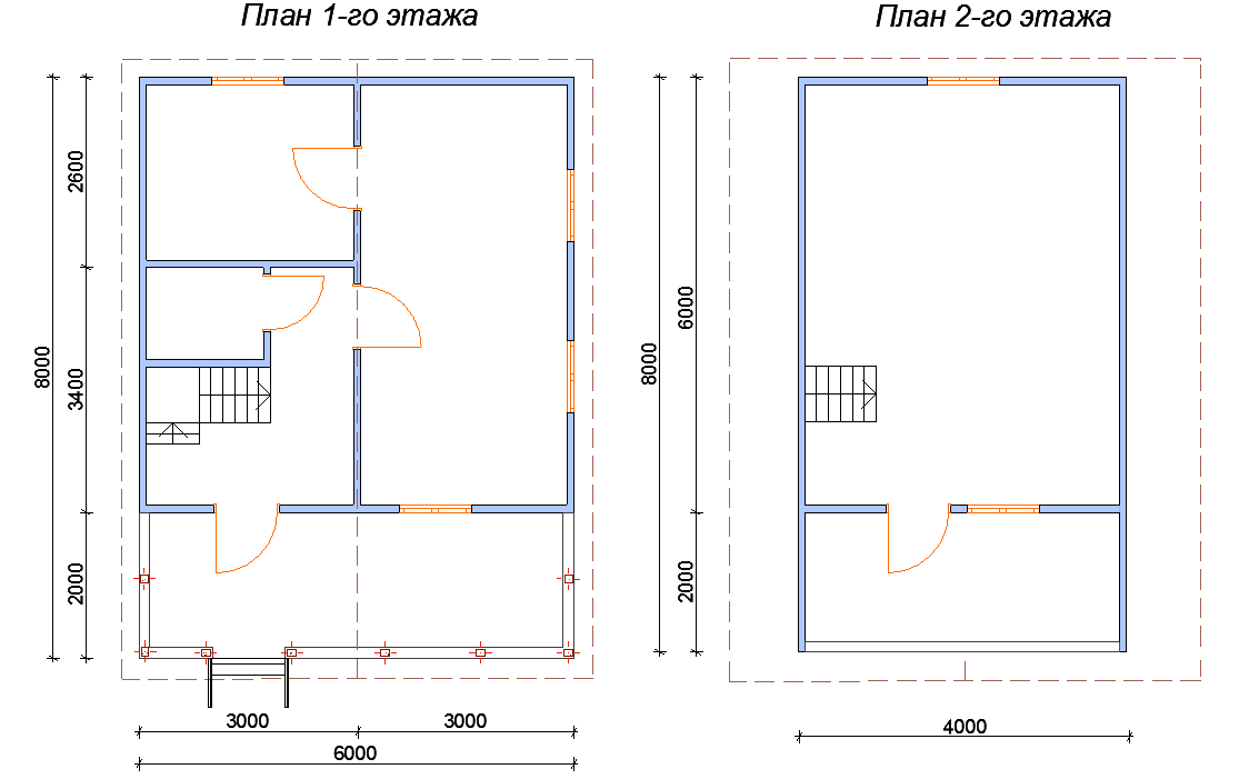 План двухэтажного каркасного дома с лоджией и террасой №98