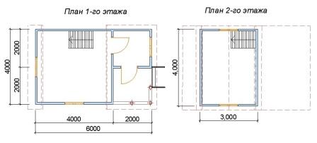 План двухэтажного каркасного дома с террасой и верандой №41
