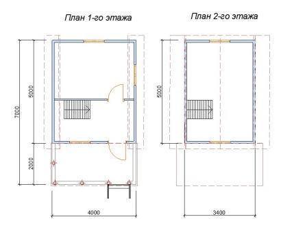 План двухэтажного каркасного дома с террасой №49