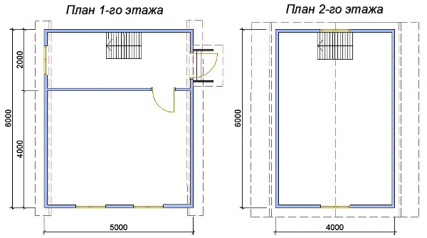 План двухэтажного каркасного дома №59