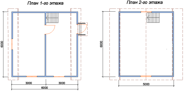 План двухэтажного каркасного дома №66