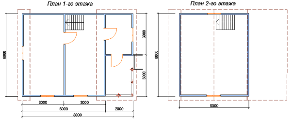 План двухэтажного каркасного дома с верандой и террасой №69