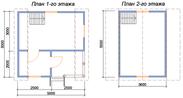 План двухэтажного каркасного дома 'Оптима' с верандой и террасой №78
