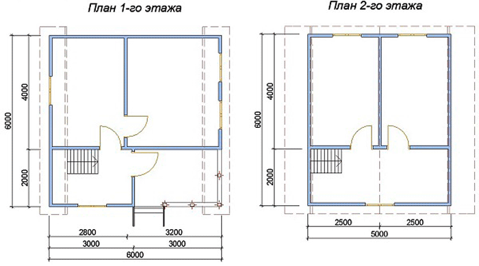 План двухэтажного каркасного дома 'Летний' с верандой и террасой №87