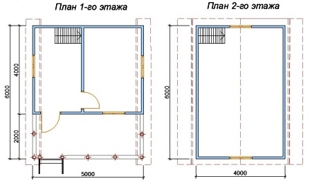 План двухэтажного каркасного дома 'Уют' с террасой №90